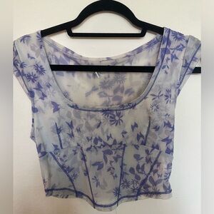 Urban Outfitters Mesh Corset Cropped Top - Size Large
